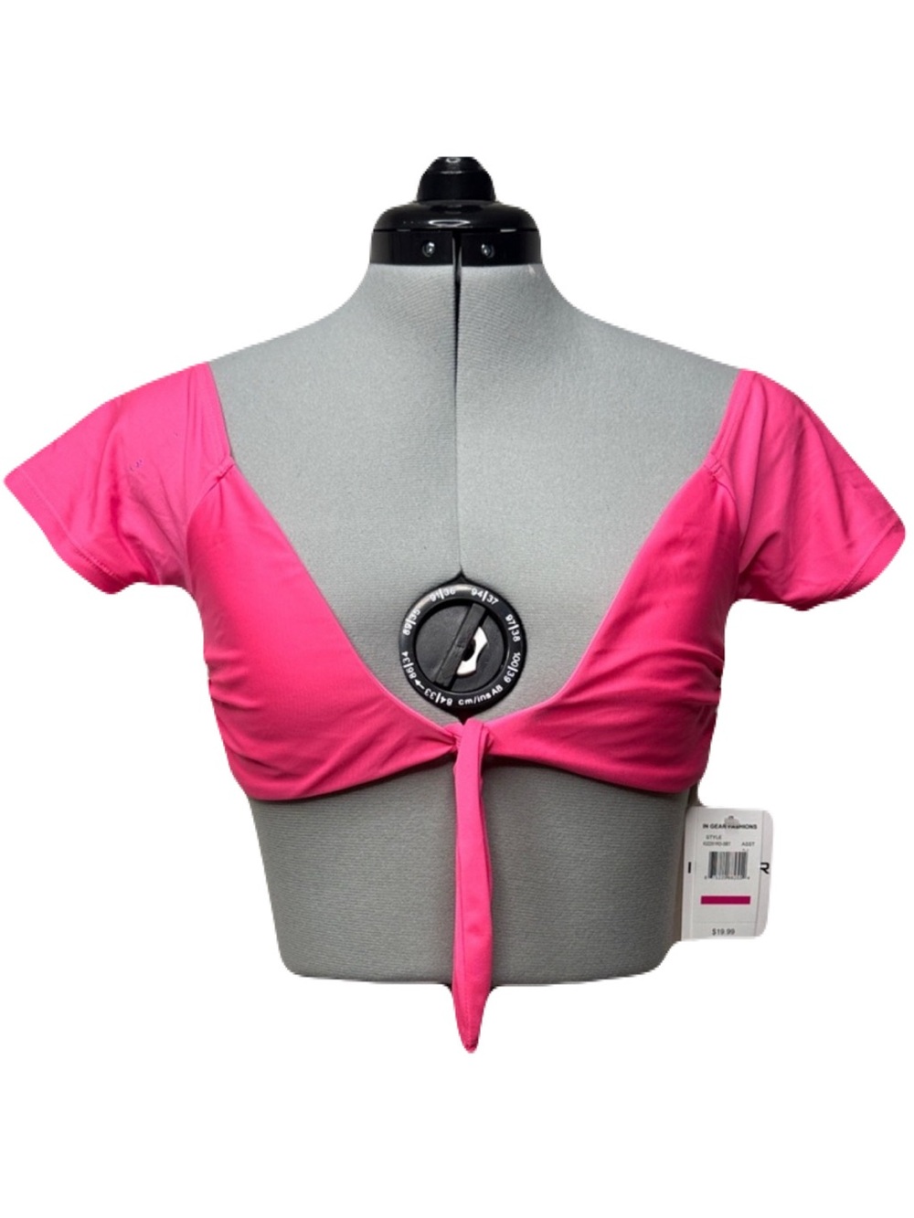 NWT Pink Tie Front Bikini Top M